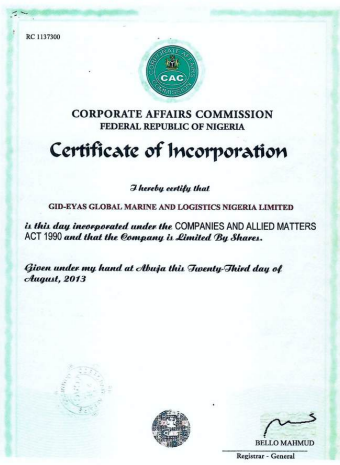 CAC Certicicate