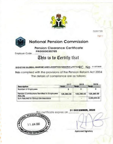 National Pension Clearance
