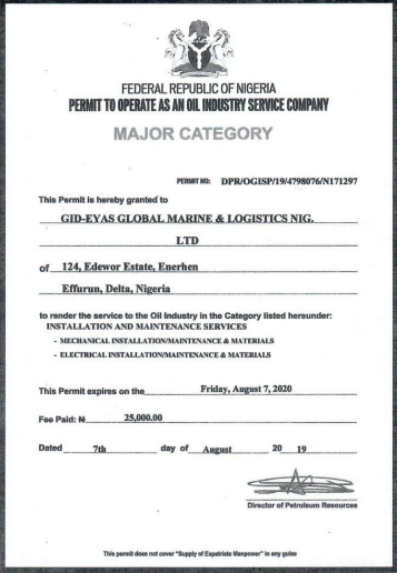 Permit to Operate 1