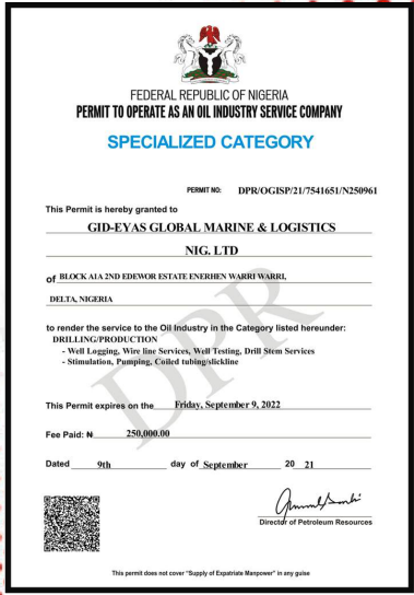 Permit to Operate 3