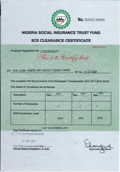 Social Insurance Trust Fund Clearance Certifictae